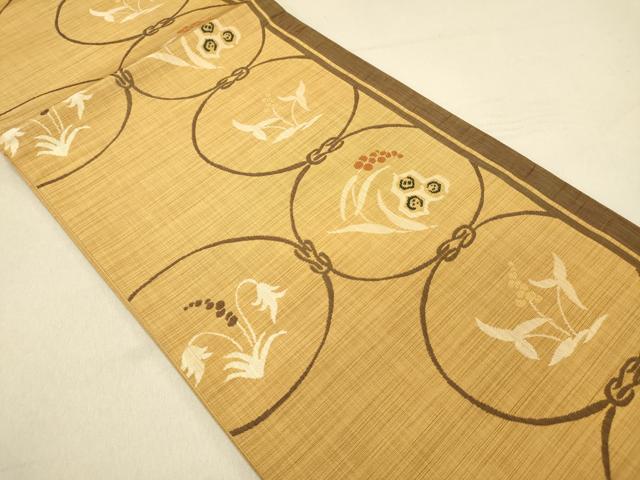 平和屋着物◎六通柄袋帯　草花丸文　正絹　逸品　DAAS5791we