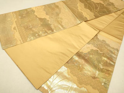 平和屋着物◎六通柄袋帯 唐織 花唐草文 引箔 正絹 逸品 DAAS5820we