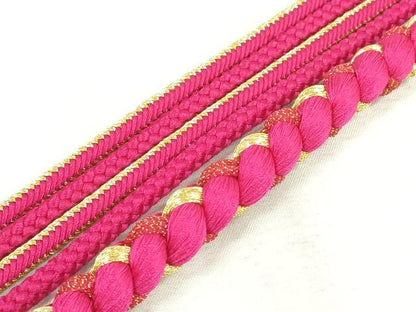 平和屋着物●和装小物 振袖用帯締め 飾り付き パール 丸組 金糸 逸品 未使用 DAAS6341zzz