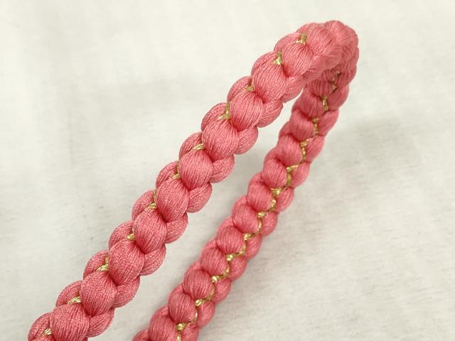 平和屋着物●和装小物 振袖用帯締め 飾り付き パール 飾り玉 丸組 金糸 逸品 未使用 DAAS6345zzz