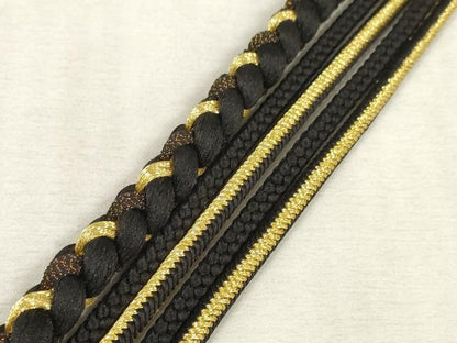 平和屋着物●和装小物　振袖用帯締め　飾り付き　パール　つまみ細工　丸組　金糸　逸品　未使用　DAAS6370zzz
