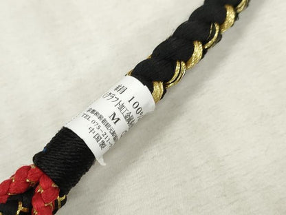 平和屋着物●和装小物　振袖用帯締め　飾り付き　パール　飾り玉　つまみ細工　丸組　金糸　逸品　未使用　DAAS6374zzz