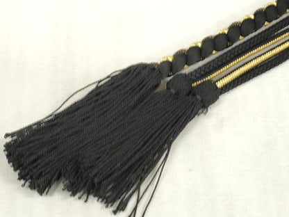 平和屋着物●和装小物　振袖用帯締め　飾り付き　パール　丸組　金糸　逸品　未使用　DAAS6376zzz