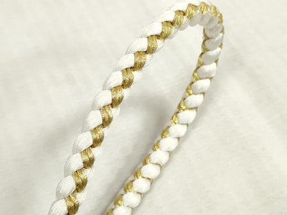 平和屋着物●和装小物　振袖用帯締め　飾り付き　パール　丸組　金糸　逸品　未使用　DAAS6381zzz