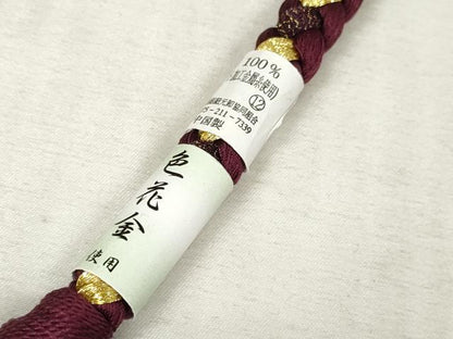 平和屋着物●和装小物　振袖用帯締め　飾り付き　つまみ細工　パール　丸組　金糸　逸品　未使用　DAAS6396zzz
