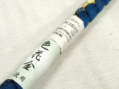 平和屋着物●和装小物　振袖用帯締め　飾り付き　パール　つまみ細工　丸組　金糸　逸品　未使用　DAAS6400zzz