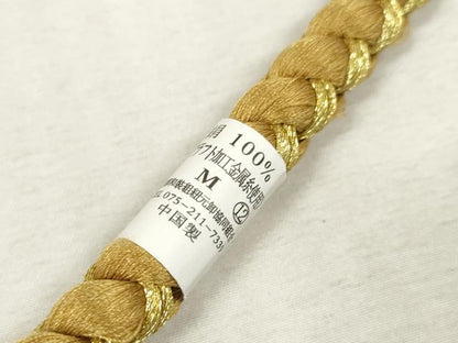 平和屋着物●和装小物　振袖用帯締め　飾り付き　パール　丸組　金糸　逸品　未使用　DAAS6418zzz