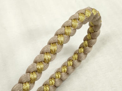 平和屋着物●和装小物　振袖用帯締め　飾り付き　パール　丸組　金糸　逸品　未使用　DAAS6419zzz