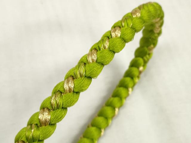 平和屋着物●和装小物 振袖用帯締め 飾り付き パール 飾り玉 つまみ細工 丸組 金糸 逸品 未使用 DAAS6427zzz