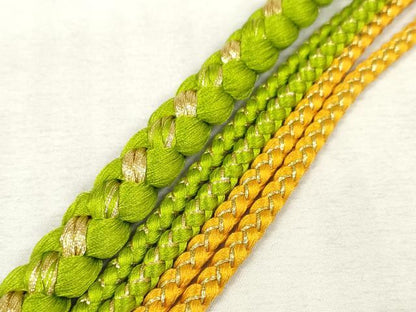 平和屋着物●和装小物 振袖用帯締め 飾り付き パール 飾り玉 つまみ細工 丸組 金糸 逸品 未使用 DAAS6427zzz