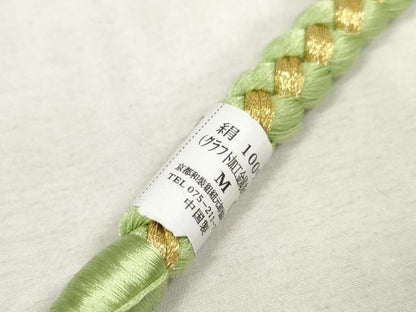 平和屋着物●和装小物　振袖用帯締め　飾り付き　パール　ラインストーン　丸組　金糸　逸品　未使用　DAAS6430zzz