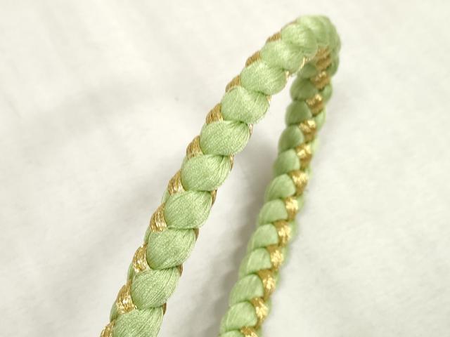 平和屋着物●和装小物　振袖用帯締め　飾り付き　パール　ラインストーン　丸組　金糸　逸品　未使用　DAAS6430zzz