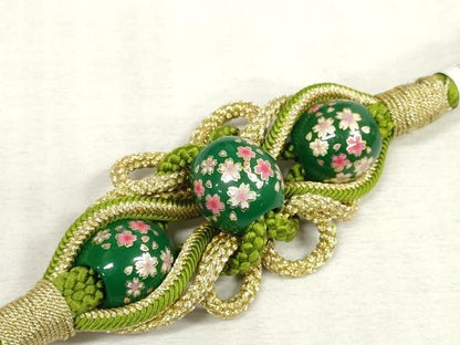 平和屋着物●和装小物 振袖用帯締め 飾り付き 飾り玉 丸組 金糸 逸品 未使用 DAAS6431zzz