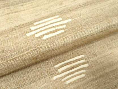 平和屋着物●インド・アッサム 野蚕糸 手織 ムガシルク 袋帯 帯反物 霞文 逸品 未使用 DAAS6578zzz