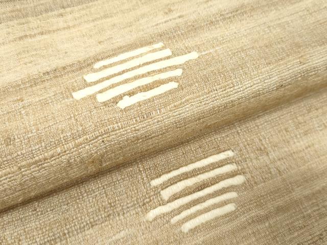 平和屋着物●インド・アッサム 野蚕糸 手織 ムガシルク 袋帯 帯反物 霞文 逸品 未使用 DAAS6578zzz