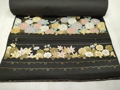 平和屋着物●西陣　高島織物謹製　名古屋帯　帯反物　横段花尽くし　金糸　証紙付き　逸品　未使用　DAAS6581zzz
