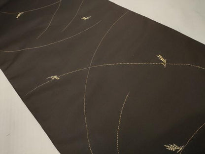 平和屋着物●一徳紬　紬屋吉兵衛　反物　着尺　刺繍　刺し子　稲穂　証紙付き　逸品　未使用　DAAS6584zzz