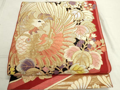 平和屋着物◎六通柄袋帯　鳳凰花文　金銀糸　正絹　逸品　DAAS7248xg