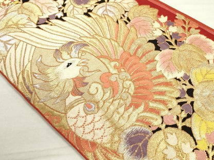 平和屋着物◎六通柄袋帯　鳳凰花文　金銀糸　正絹　逸品　DAAS7248xg