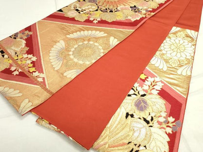 平和屋着物◎六通柄袋帯　鳳凰花文　金銀糸　正絹　逸品　DAAS7248xg