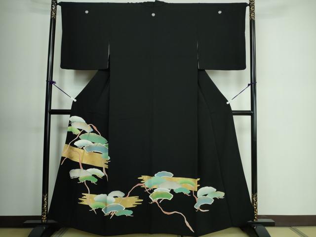 平和屋着物■豪華黒留袖　駒刺繍　地紙重ね文　金彩　正絹　逸品　DAAS7381xg