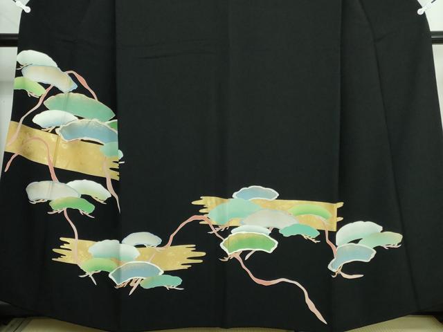 平和屋着物■豪華黒留袖　駒刺繍　地紙重ね文　金彩　正絹　逸品　DAAS7381xg