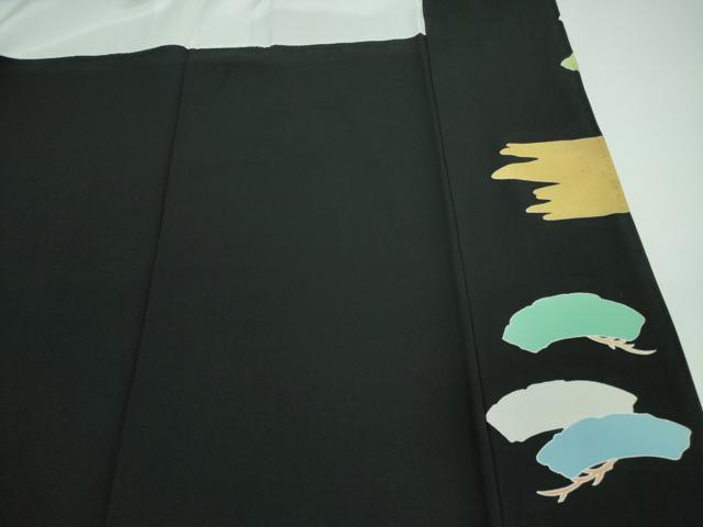平和屋着物■豪華黒留袖　駒刺繍　地紙重ね文　金彩　正絹　逸品　DAAS7381xg