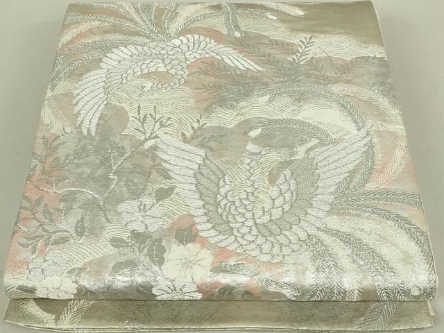 平和屋着物◎六通柄袋帯 彩京錦 鳳凰花文 プラチナ箔二重引 正絹 逸品 DAAS8231qp