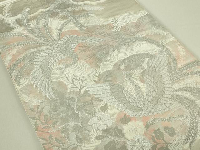 平和屋着物◎六通柄袋帯 彩京錦 鳳凰花文 プラチナ箔二重引 正絹 逸品 DAAS8231qp