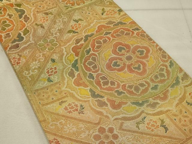 平和屋着物◎佐賀錦　六通柄袋帯　正倉院花文　金銀糸　正絹　逸品　DAAS8345qp