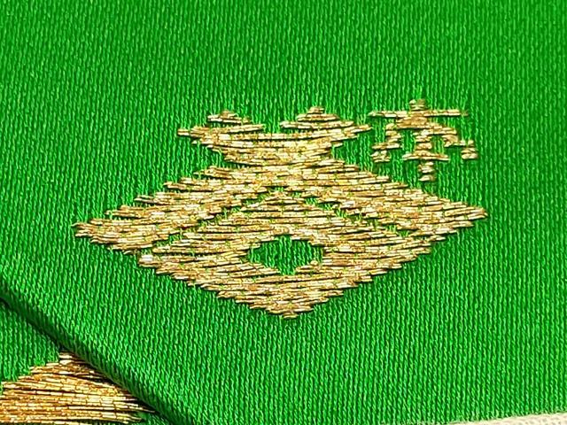 平和屋着物∵女の子　十三参り　子供　祝着・袋帯セット　駒刺繍　花蝶文　暈し染め　金彩　逸品　DAAS9066ma