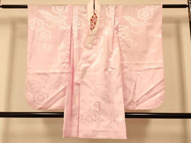 平和屋着物[]七五三　女の子　７歳　祝着　四つ身　襦袢(単衣・半衿刺繍)セット　鞠花文　金彩　逸品　DAAS9069ma