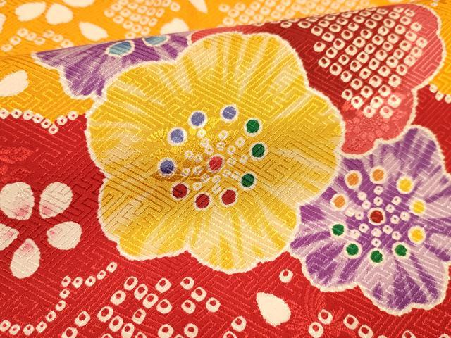 平和屋着物[]七五三　女の子　７歳　祝着　四つ身　襦袢(単衣・半衿刺繍)セット　鞠花文　金彩　逸品　DAAS9069ma
