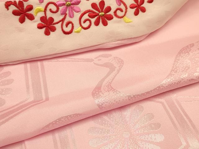 平和屋着物[]七五三　女の子　７歳　祝着　四つ身　襦袢(単衣・半衿刺繍)セット　鞠花文　金彩　逸品　DAAS9069ma