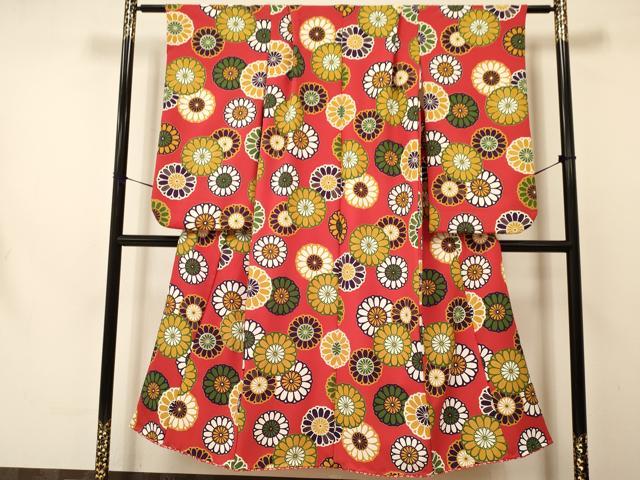 平和屋着物∵女の子 十三参り 子供 祝着 刺繍 菊尽くし 金彩 洗える着物 DAAS9131ma