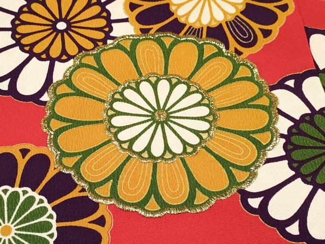 平和屋着物∵女の子 十三参り 子供 祝着 刺繍 菊尽くし 金彩 洗える着物 DAAS9131ma