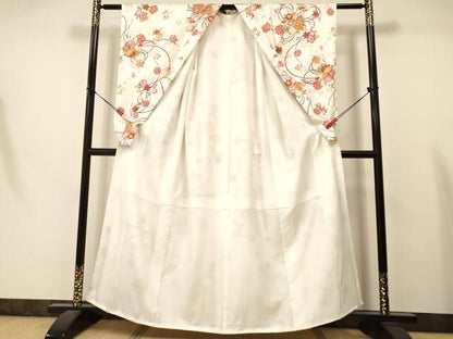 平和屋着物∵女の子　十三参り　子供　祝着　雪輪花丸文　金彩　洗える着物　DAAS9135ma