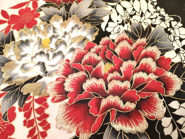 平和屋着物∵女の子 十三参り 子供 祝着 刺繍 牡丹花文 金彩 洗える着物 DAAS9137ma