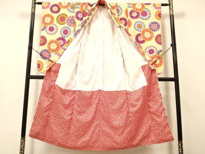 平和屋着物∵女の子 十三参り 子供 祝着 刺繍 菊尽くし 金彩 洗える着物 DAAS9138ma