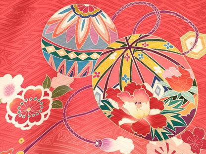 平和屋着物[]お宮参り　女の子　祝着　産着　初着　のしめ　絞り　鞠花文　暈し染め　金彩　逸品　DAAS9199ma