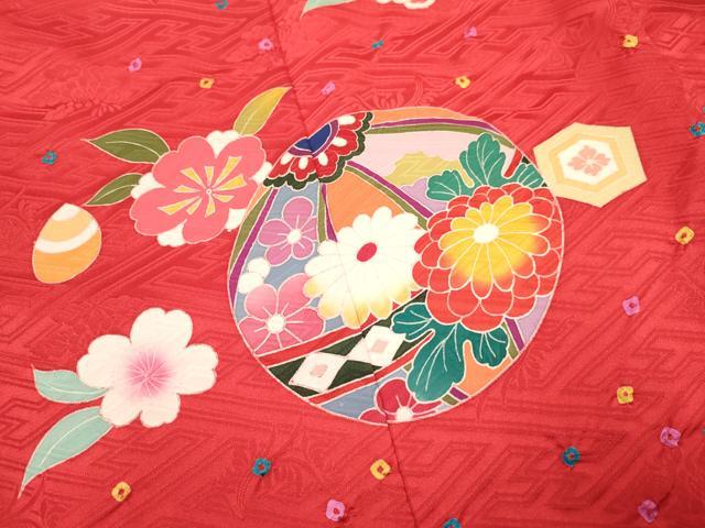 平和屋着物[]お宮参り　女の子　祝着　産着　初着　のしめ　絞り　鞠花文　暈し染め　金彩　逸品　DAAS9199ma