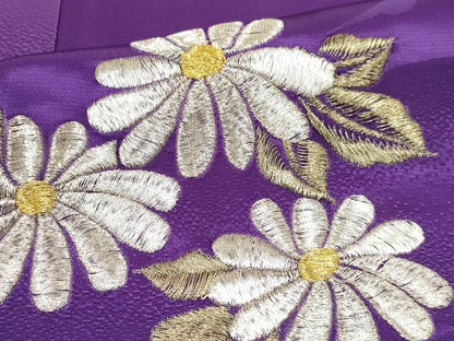 平和屋着物[]七五三　女の子　７歳　祝着　四つ身　袋帯セット　総刺繍　花鳥文　暈し染め　金銀糸　洗える着物　DAAS9211ma