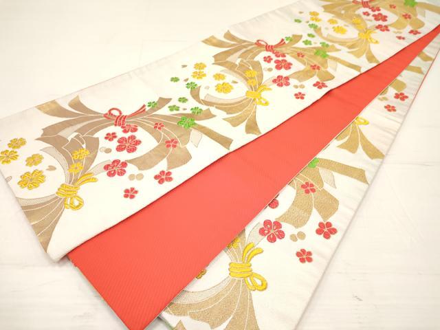 平和屋着物[]七五三　女の子　７歳　祝着　四つ身　袋帯セット　総刺繍　花鳥文　暈し染め　金銀糸　洗える着物　DAAS9211ma