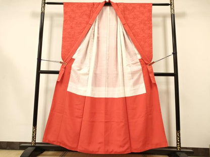 平和屋着物∵女の子 十三参り 子供 石畳地紋 丹色 逸品 DAAS9246ma