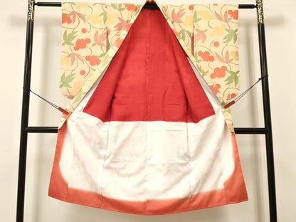 平和屋着物[]七五三　女の子　７歳　祝着　四つ身　地紋起こし　草花文　逸品　DAAS9299ma