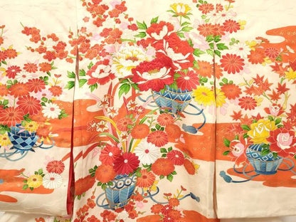 平和屋着物[]お宮参り　女の子　祝着　産着　初着　のしめ　駒刺繍　花籠文　金彩　逸品　DAAS9303ma