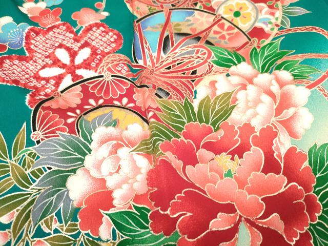 平和屋着物[]お宮参り　女の子　祝着　産着　初着　のしめ　鞠　鴛鴦　鼓雪輪花蝶文　暈し染め　金銀彩　DAAS9309ma
