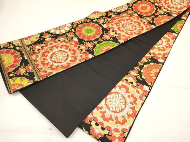 平和屋着物[]七五三　女の子　７歳　祝着　四つ身　袋帯セット　駒刺繍　牡丹花文　暈し染め　金彩　逸品　DAAS9475ma