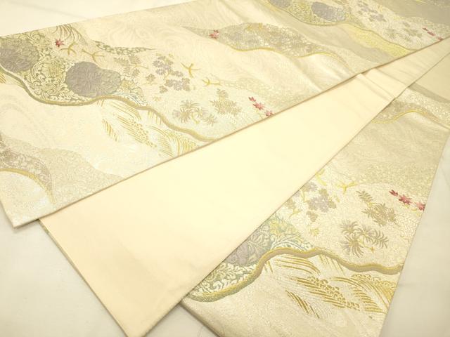 平和屋着物◎六通柄袋帯 道長花丸文 金銀糸 正絹 逸品 DAAS9545zy
