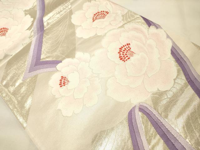 平和屋着物◎六通柄袋帯 華の舞 銀糸 正絹 逸品 DAAS9552zy